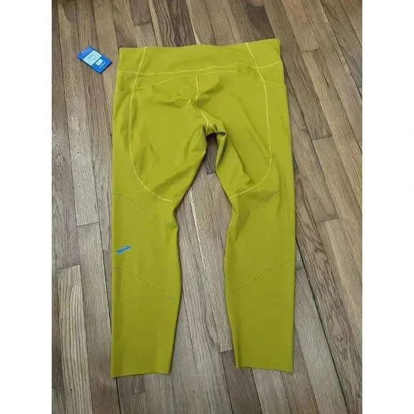 Brooks Womens Leggings Two Side Pockets Method 7/8 Tight Golden Hour Size XXL - Picture 6 of 6